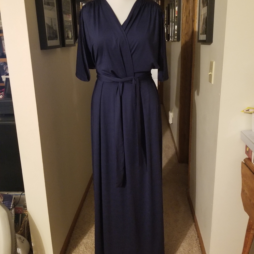 Koh Koh Navy Blue Maxi Dress Plus Size NWT